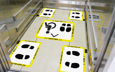 -Wait Here- Floor stickers &amp; Warning stickers | Corona/COVID-19 prevention