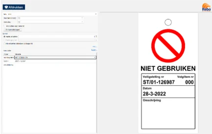 Tag-formulier Handige formulieren voor het printen van loto tags