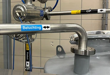 Leidingmarkering en leidingstickers