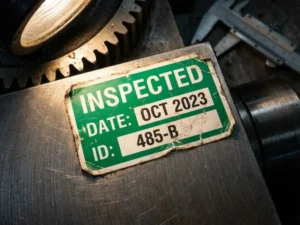 Hoe lang blijft een inspectielabel plakken?