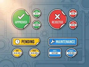 Welke kleuren hebben inspectie stickers?
