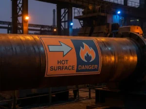 Welke leidingmarkering is geschikt voor hoge temperaturen boven 120°C?