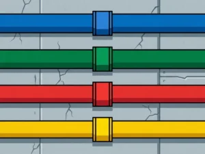 Wat zijn de kleurcodes voor waterleidingen?