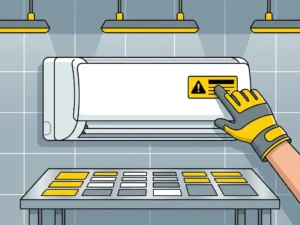 Welke veiligheidslabels heb je nodig bij airco installaties?