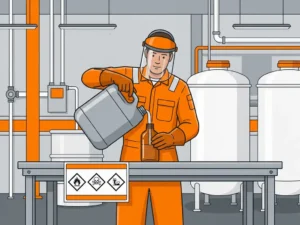 Hoe pas je een etiket aan als de stof in een kleinere fles wordt gedecanteerd?
