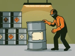 Wat moet je doen als er geen etiket op een chemische verpakking zit?